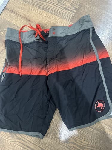 Pelagic Tactical Shorts Mens 30 Red Black Cargo Swim Trunks - Image 1