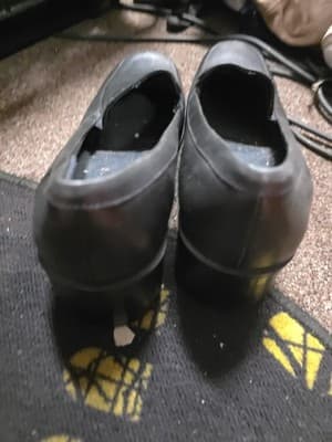 Croft And Barrow Shoes Womens 11 M Chantal Slip On Heels Loafer Black Leather - Thumbnail 2