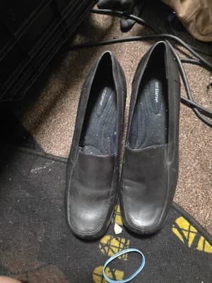 Croft And Barrow Shoes Womens 11 M Chantal Slip On Heels Loafer Black Leather - Image 1