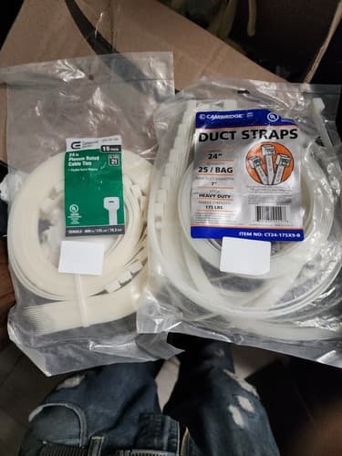 2 x NEW COMMERCIAL ELECTRIC Natural Heavy Duty Cable Tie (total 40 Pack) - Image 1