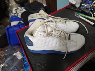 Size 4.5 Jordan 13 Retro Hyper Royal Blue Suede White Leather (884129-117) - Image 1