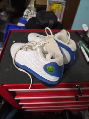 Size 4.5 Jordan 13 Retro Hyper Royal Blue Suede White Leather (884129-117) - Thumbnail 4