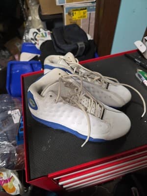Size 4.5 Jordan 13 Retro Hyper Royal Blue Suede White Leather (884129-117) - Thumbnail 2