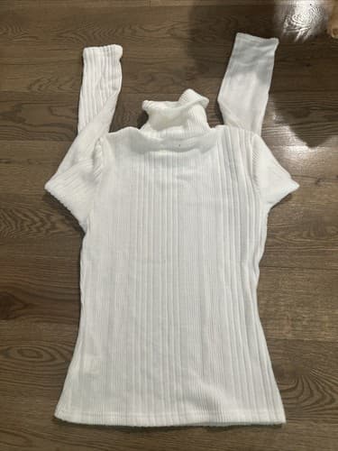 SHEIN Juniors/ Women's Turtle Neck Long Sleeved Top Cream Size Medium - Image 1