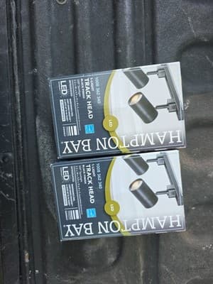 Hampton Bay Black Integrated LED Linear Track Lighting Cylinder Head(2pk) - Image 1
