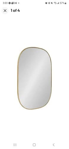 24" x 36" Caskill Capsule Framed Wall Mirror Gold - Kate and Laurel - Image 1