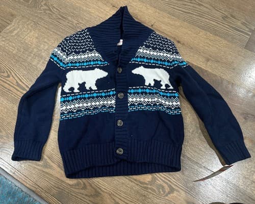 Cat & Jack Boys/girls Blue Knit Sweater 5T New - Image 1