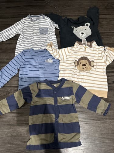 Lot Of 5 Baby Boy Clothes Long Sleeve Size 3m - Image 1
