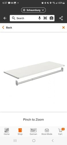 ClosetMaid 36MC-SHRK Modular Closet System Shelf and Clothes - White - Image 1