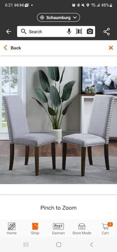 Upholstered Dining Chairs Copper nails Armless High Back Light Grey (Set of 2) - Image 1