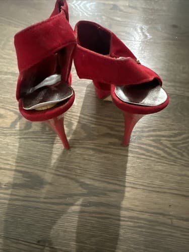 Charlotte Russe Red Heels pumps size 6 Open Toe - Thumbnail 2