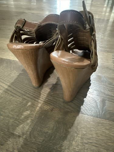 MOSSIMO WEDGE SANDAL TAN/BROWN Vivienne Cognac Size 6.5 - Thumbnail 3