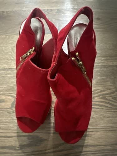Charlotte Russe Red Heels pumps size 6 Open Toe - Image 1