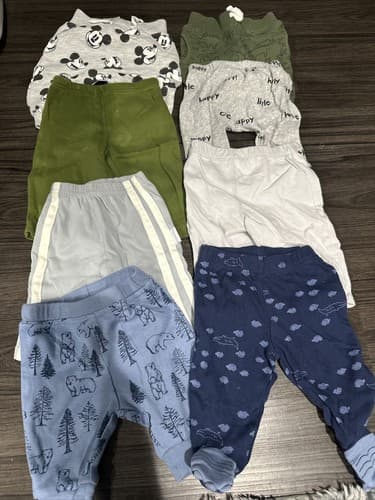 Baby Boy Long Pants Lot Of 8 Size 0-3 Months - Image 1