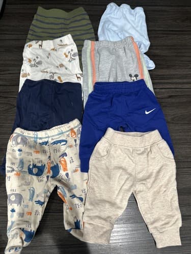 Baby Boy Long Pants Lot Of 8 Size 0-3 Months - Image 1