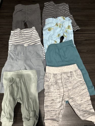 Baby Boy Long Pants Lot Of 8 Size 0-3 Months - Image 1