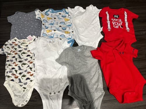 Baby Boy short sleeve one piece Clothes Lot Of 8 Size 3-6 months - Image 1