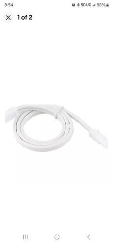 WAC Lighting 24" Aluminum Extension Joiner Cable for Puck Light in White - Image 1