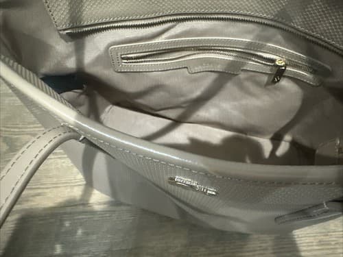 Lacoste Womens White Drawstring Bucket Bag Purse - Thumbnail 4
