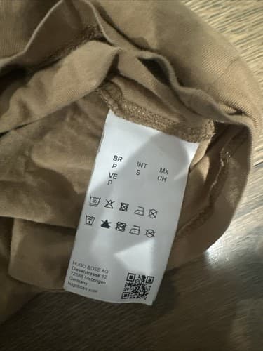 Hugo Boss Cotton Crew-Neck T-Shirt Brown Small - Thumbnail 2