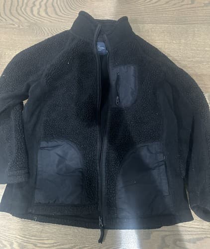Faded Glory Black Zip Frnt Hooded Fleece Jacket Womens USED MEDIUM 8-10 - Image 1