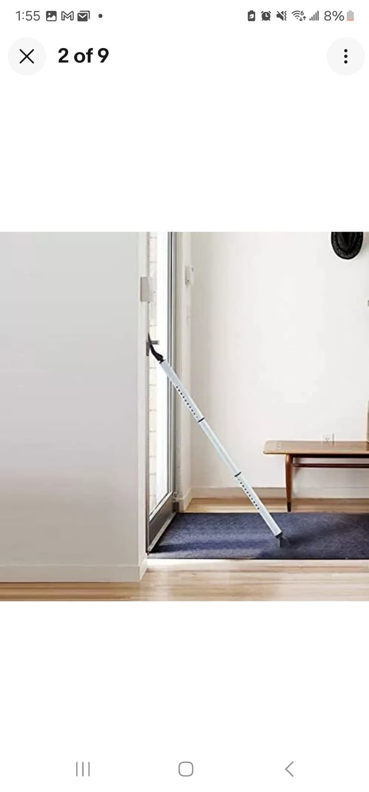 2-in-1 Door Security Bar & Sliding Patio Door Stopper Security Jammer Bar Chi... - Image 1