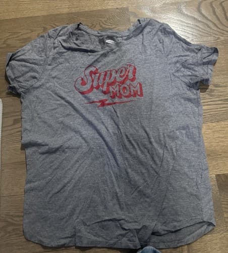Super MOM T Shirt Mothers Day Gift Birthday Shower Gift Tee T Shirt Gray large - Image 1