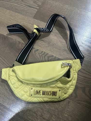 Love Moschino Logo Lettering Belt Bag Yellow - Image 1