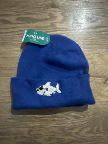 NWT Juncture Kids Toddler Blue Shark Beanie - Image 1