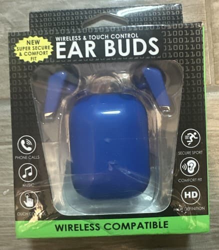 Watch-Us Inc. Blue Wireless Touch Control Ear Buds Android & iPhone Compatible - Image 1