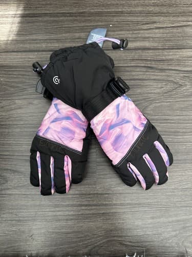 Champion Girls Black Adjustable Waterproof Winter Snow Ski Mittens Size 4/7 - Image 1