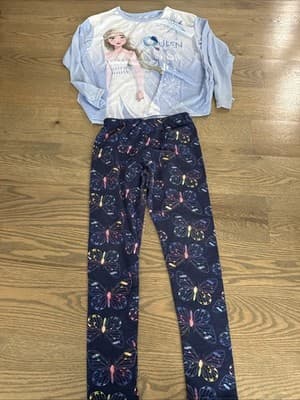 Girl’s Clothes size 10/12 Disney Frozen Pajama Top And Shosho Pants - Image 1