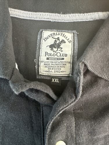 Mens Beverly Hills Polo Club Size XXL Short Sleeve Modern Fit Polo Shirt - Thumbnail 3