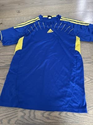 Adidas Ukraine 2012-2014 Away Soccer Jersey Football Blue/yellow - Image 1
