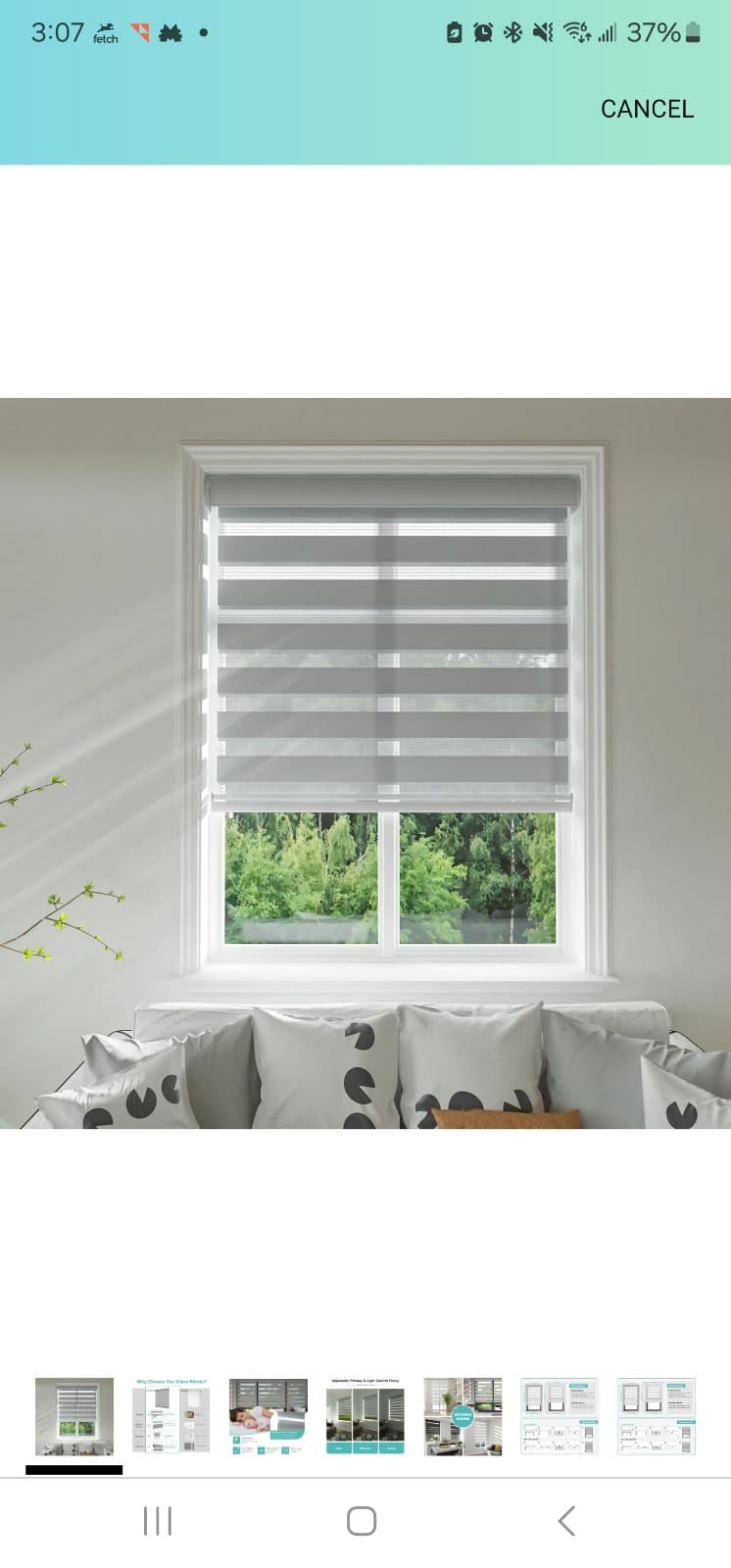 Changshade Horizontal Window Blind Shade Zebra Dual Roller Blinds Day and Night - Image 1