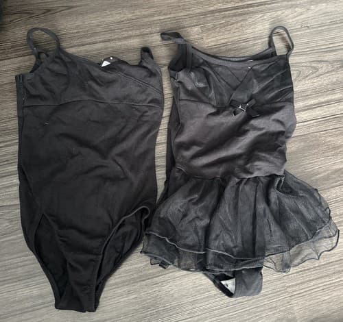 GIRLS DANSKIN FREEYSTYLE Size Small 6/6x DANCE LEOTARD Black Skirted - Image 1