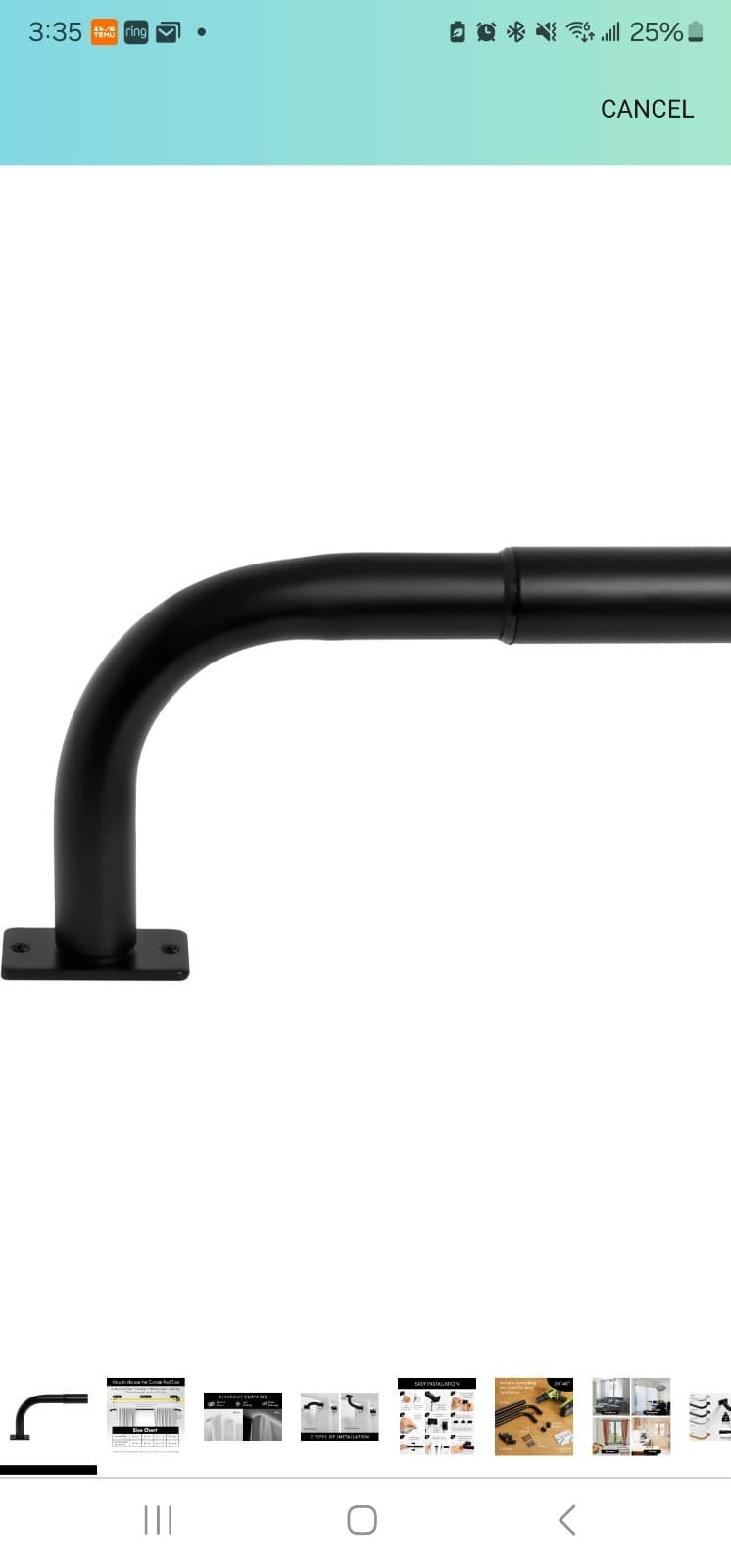 Black Curtain Rods for Windows 28 to 48 inches, Blackout Wrap Around Curtain - Image 1