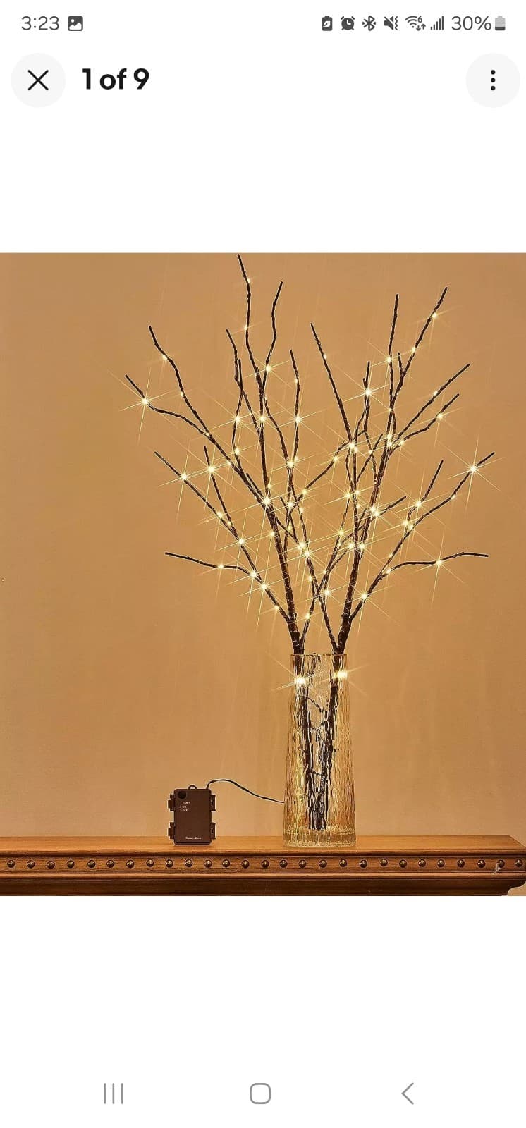 Lighted Brown Branches 32IN 100 LED with Timer Battery Operated, Artificial Tree - Image 1