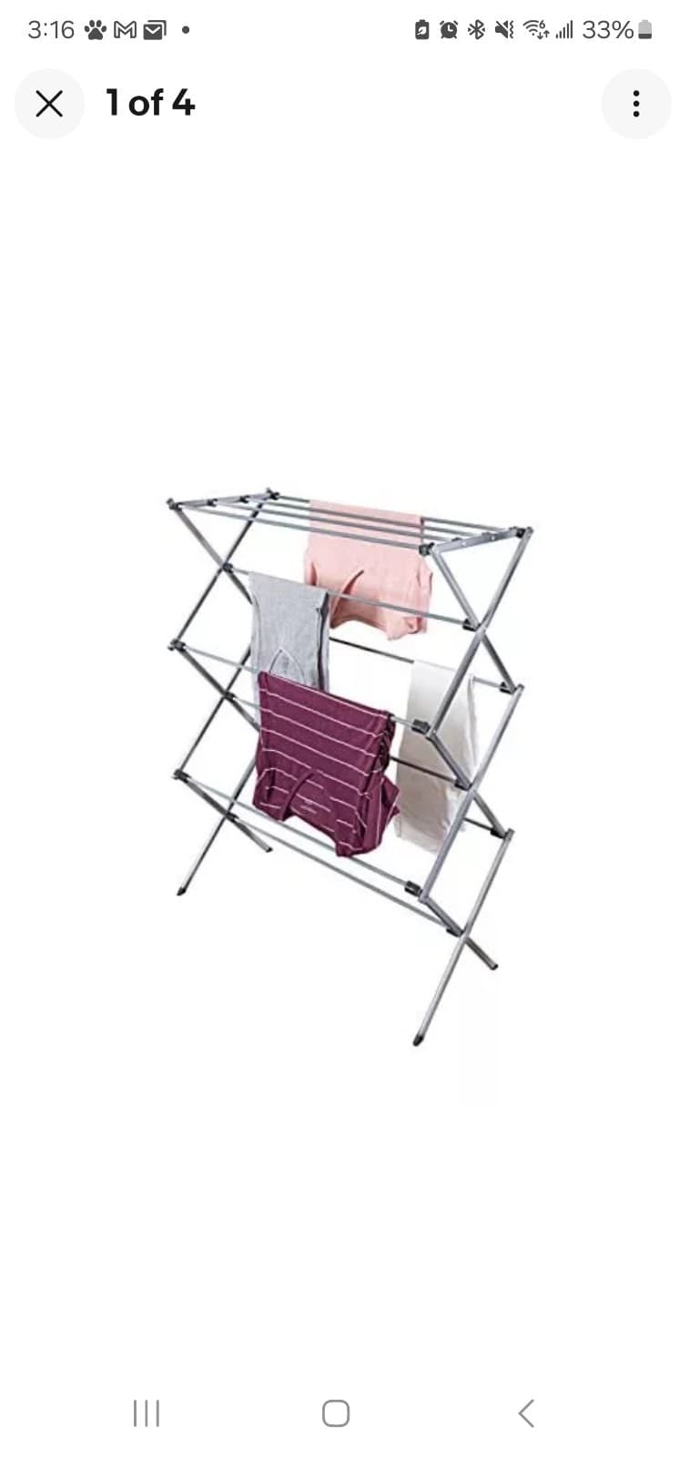 Oversize Collapsible Clothes Drying Rack DRY-09066 Silver, 50 lbs - Image 1