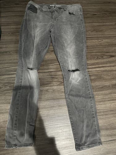 Old Navy Black/Gray Jeans Skinny Rockstar Mid Rise Size 14 Regular - Image 1