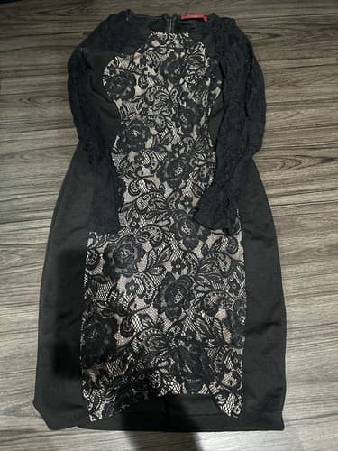 Akira Chicago Red Label Black Lace Dress Size Large - Image 1