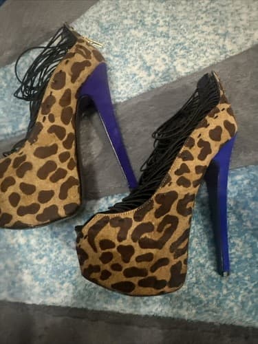 London Trash Ceres Brown Leopard Platform Heels Women’s Size 7 - Image 1