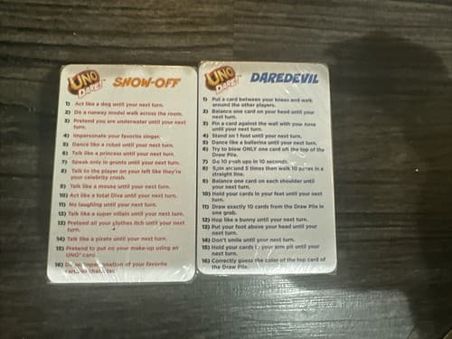 Uno Dare Family And Uno Dare House Rules 2 Packs Of Cards New - Thumbnail 2