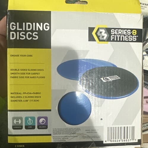 Series-8 Fitness Gliding Discs Core Strength Balance Workout Double Sided - Image 1