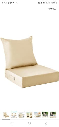 Outdoor Seat Cushion Set, 24"x24" Waterproof & Fade Resistant for Patio, Yard - Image 1