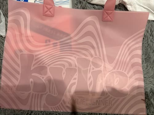 Kylie Jenner Pink Clear Jelly Tote Bag Purse New Kylie Cosmetics See Through Bag - Image 1