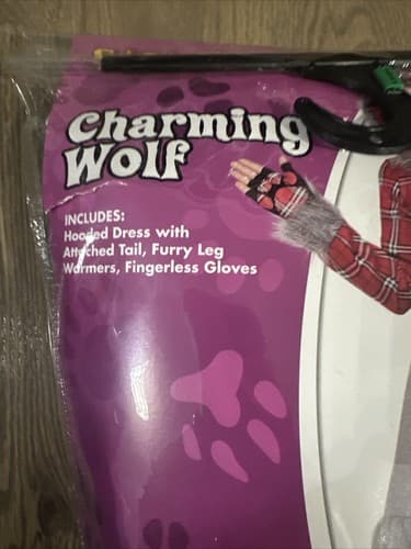 Spirit Halloween Charming Wolf Costume Child Size Large 12 - 14 NEW IN BAG - Thumbnail 3