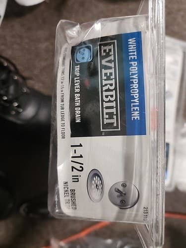 Everbilt Trip Lever 1-1/2 in. White Poly Pipe Bath Waste and Overflow Drain - Thumbnail 2