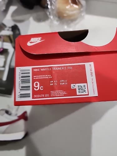 Nike Waffle Trainer 2 TD Toddler's Shoes DC6479-101 9c - Thumbnail 2