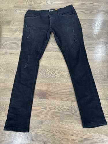 Raw X 36W x 32L Skinny Men's Denim Jeans Jet Black - Image 1